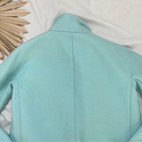 J. Crew Collection Tiffany Blue Mint Stadium Cloth Cocoon Wool Jacket Coat 8 - Picture 6 of 6